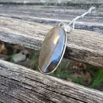 Подвеска из натурального лабрадорита, серебро 925 пробы, эффектный предмет, уникальный кулон