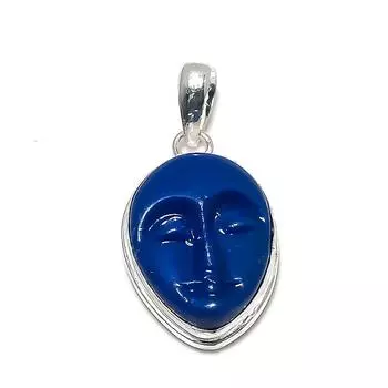 Подвеска из натурального лазурита и бирюзы из стерлингового серебра 925 пробы 1,58 дюйма Q1e67