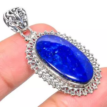 Подвеска из натурального лазурита из стерлингового серебра 925 пробы 1,81 дюйма z5h97