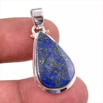 Подвеска из натурального лазурита из стерлингового серебра 925 пробы 1,50 дюйма q3b54