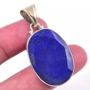 Подвеска из натурального лазурита из стерлингового серебра 925 пробы 1,75 дюйма N8M60