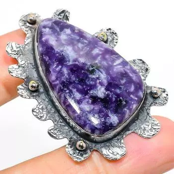 Подвеска из натурального лепидолита, ручная работа, серебро 925 пробы, 2,09 дюйма, K9N96