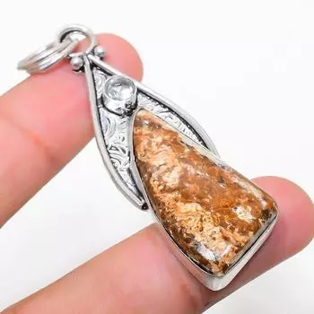 Подвеска из натурального лимонного хризопраза и белого топаза из стерлингового серебра 925 пробы 2,56 дюйма Z1Y24