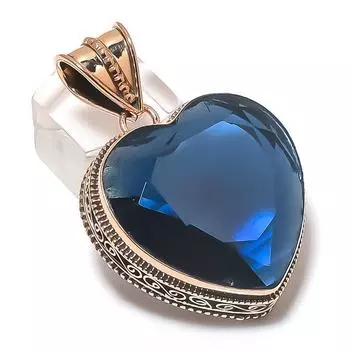 Подвеска из натурального лондонского голубого топаза из меди ручной работы 1,89 дюйма c1S62