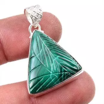 Подвеска из натурального малахита, ручная работа, из стерлингового серебра 925 пробы, 1,5 дюйма, f4W29