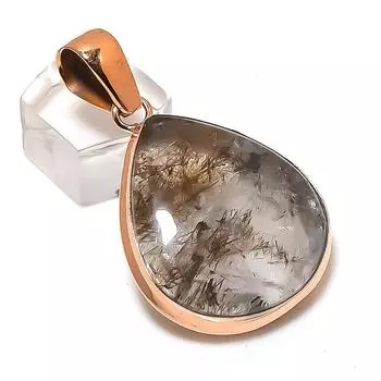 Подвеска из натурального медного рутила с драгоценным камнем ручной работы из меди 2,01 дюйма E3D87