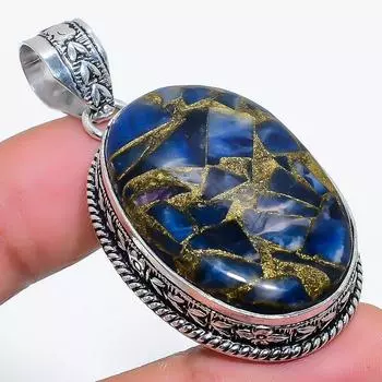 Подвеска из натурального медного содалита из серебра 925 пробы 2,13 дюйма g3l54