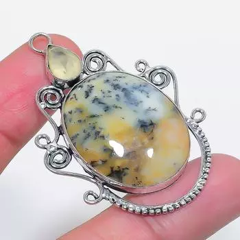 Подвеска из натурального медового дендритного серебра 925 пробы 2,21 дюйма R9r31