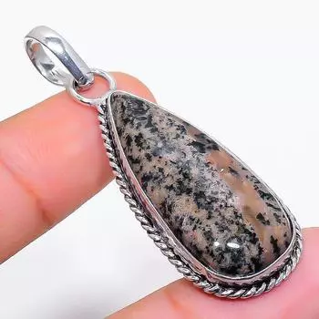 Подвеска из натурального медового дендритового драгоценного камня из стерлингового серебра 925 пробы 2,05 дюйма L7G35