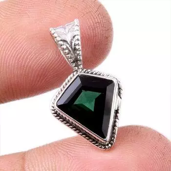 Подвеска из натурального молдавита, ручная работа, из стерлингового серебра 925 пробы, 1 дюйм c9c42