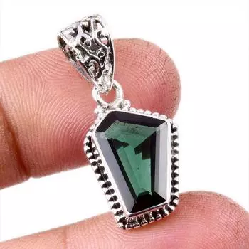 Подвеска из натурального молдавита, ручная работа, из стерлингового серебра 925 пробы, 1,25 дюйма, a6K49
