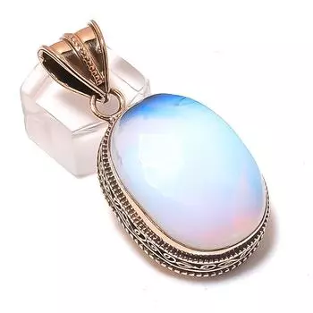 Подвеска из натурального молочного опала из меди ручной работы 1,93 дюйма Z8N41