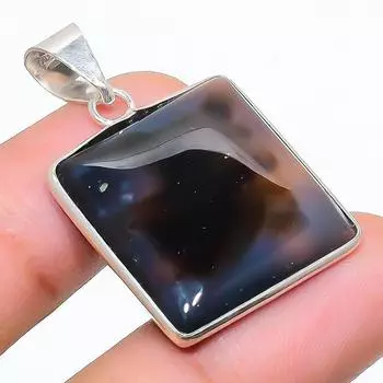 Подвеска из натурального монтано-агата из стерлингового серебра 925 пробы 1,42 дюйма g4Z03