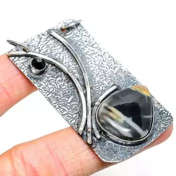 Подвеска из натурального морского дымчатого агата, драгоценного камня шпинели из стерлингового серебра 925 пробы 2,64 дюйма Y2d90