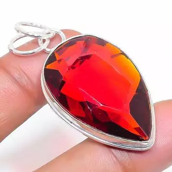 Подвеска из натурального мозамбикского граната из стерлингового серебра 925 пробы 2,01 дюйма n4p62