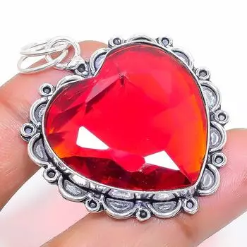 Подвеска из натурального мозамбикского граната из стерлингового серебра 925 пробы 2,05 дюйма l1M20