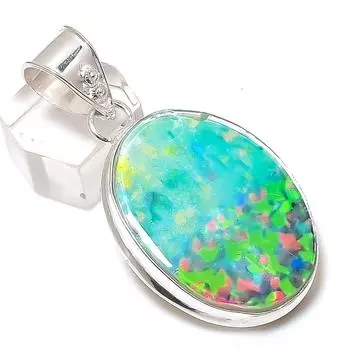 Подвеска из натурального муранского стекла с драгоценными камнями из стерлингового серебра 925 пробы 2,21 дюйма z8Y98