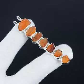 Подвеска из натурального необработанного драгоценного камня сердолик из стерлингового серебра 925 пробы — дизайн ручной работы, повседневная бижутерия, подарок на День отца 2.95 красный