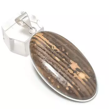 Подвеска из натурального океанического яшмового камня из стерлингового серебра 925 пробы 2,29 дюйма u5O91