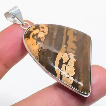 Подвеска из натурального океанического яшмового камня из стерлингового серебра 925 пробы 2,25 дюйма u8Q62