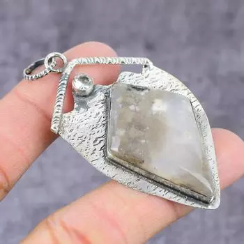 Подвеска из натурального океанского агата и топаза из стерлингового серебра 925 пробы 2,22 дюйма l4k26