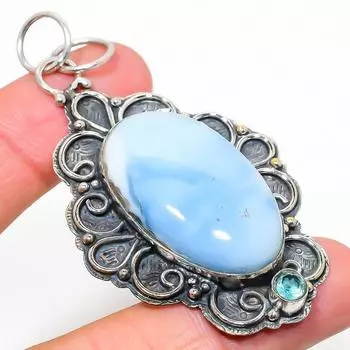 Подвеска из натурального опала Оуихи и топаза из стерлингового серебра 925 пробы 2,84 дюйма h2S35