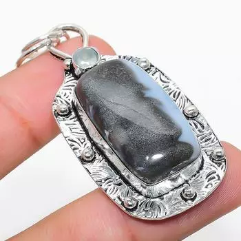 Подвеска из натурального опала Овайи и халцедона из стерлингового серебра 925 пробы 2,40 дюйма u2K54