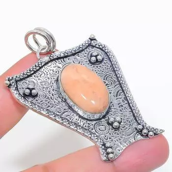 Подвеска из натурального оранжевого авантюрина из стерлингового серебра 925 пробы 2,48 дюйма D7K30