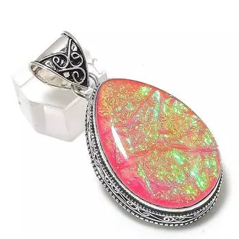 Подвеска из натурального оранжевого триплетного опала из стерлингового серебра 925 пробы 2,17 дюйма n0t98