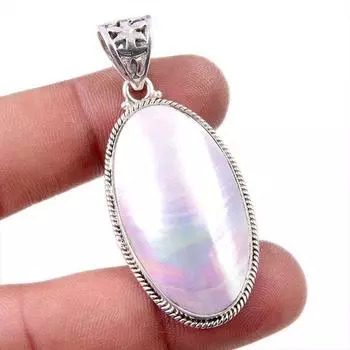 Подвеска из натурального перламутра 925 пробы из стерлингового серебра 2 дюйма T9A65