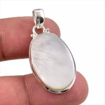 Подвеска из натурального перламутра ручной работы из цельного серебра 925 пробы 1,75 дюйма F2b98