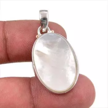 Подвеска из натурального перламутра ручной работы из цельного серебра 925 пробы 1,75 дюйма l5J86