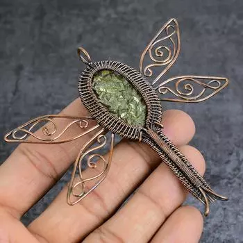 Подвеска из натурального пирита, друзы, драгоценный камень, медная проволока, 3,55 дюйма, f5R72