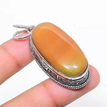Подвеска из натурального полихромного драгоценного камня яшмы из стерлингового серебра 925 пробы 2,17 дюйма I3z30