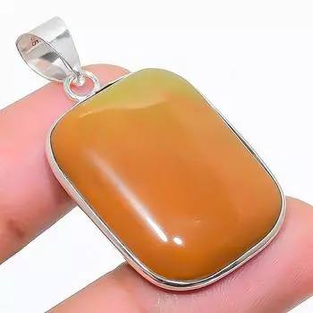 Подвеска из натурального полихромного драгоценного камня яшмы из стерлингового серебра 925 пробы 1,62 дюйма W3R31