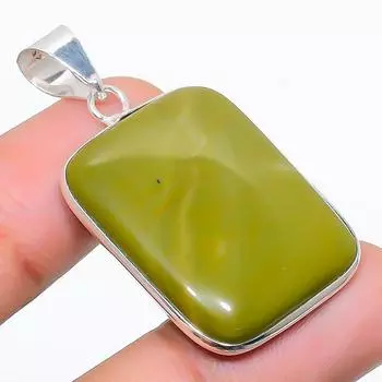 Подвеска из натурального полихромного драгоценного камня яшмы из стерлингового серебра 925 пробы 1,69 дюйма B3I05