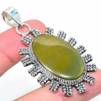 Подвеска из натурального полихромного яшмового камня из стерлингового серебра 925 пробы 2,48 дюйма o5Q32