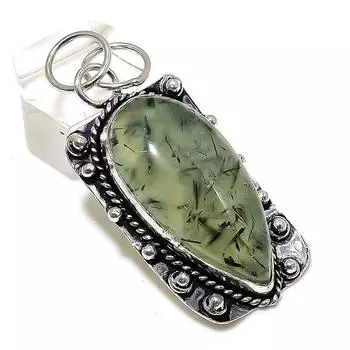 Подвеска из натурального пренита, ручная работа, серебро 925 пробы, 2,17 дюйма, u6M70