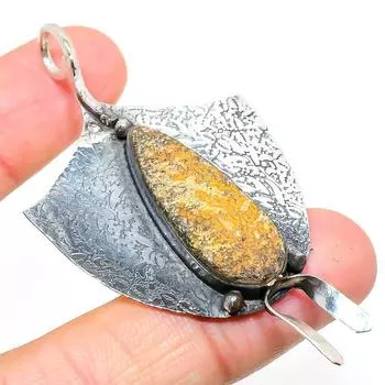 Подвеска из натурального псиломелана, дендритного драгоценного камня, стерлингового серебра 925 пробы, 2,76 дюйма, M5W21