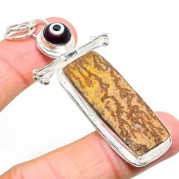 Подвеска из натурального псиломелана, от сглаза, из стерлингового серебра 925 пробы, 2,96 дюйма, d8p37