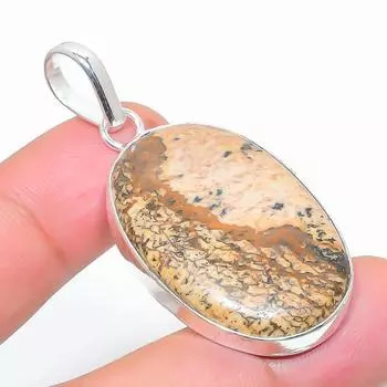 Подвеска из натурального яшмового камня из стерлингового серебра 925 пробы 1,97 дюйма F3s58