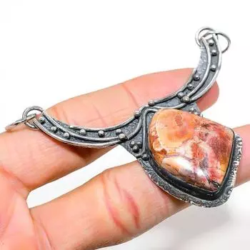 Подвеска из натурального яшмы «птичий глаз» из стерлингового серебра 925 пробы 2,76 дюйма a9E80