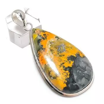 Подвеска из натурального яшмы шмеля из стерлингового серебра 925 пробы 2,56 дюйма y1w30