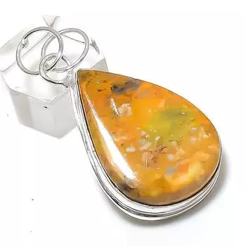 Подвеска из натурального яшмы шмеля из стерлингового серебра 925 пробы 2,01 дюйма t9I64