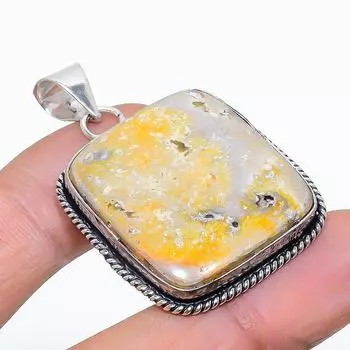 Подвеска из натурального яшмы шмеля ручной работы из стерлингового серебра 925 пробы 1,77 дюйма b4u08