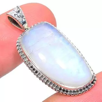 Подвеска из натурального радужного лунного камня из стерлингового серебра 925 пробы 1,38 дюйма s8E45