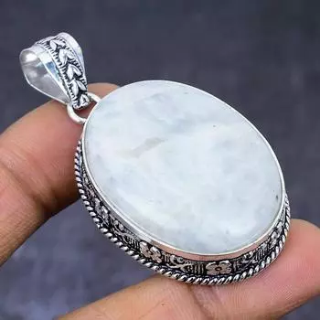 Подвеска из натурального радужного лунного камня 925 пробы из серебра 2,21 дюйма b2I47