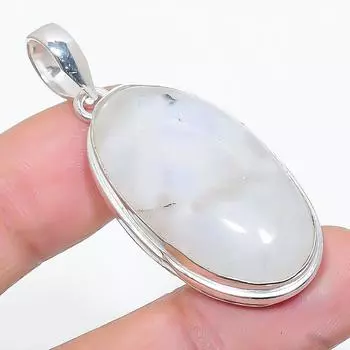 Подвеска из натурального радужного лунного камня ручной работы из стерлингового серебра 925 пробы 1,85 дюйма p3p52