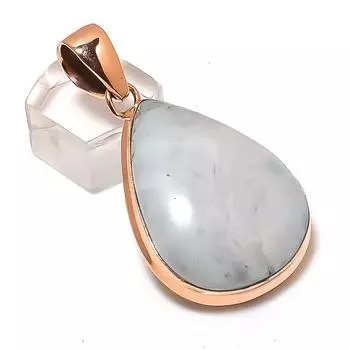 Подвеска из натурального радужного лунного камня ручной работы из меди 2,09 дюйма p5p35