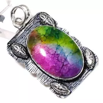Подвеска из натурального радужного солнечного кварца ручной работы из стерлингового серебра 925 пробы 2,40 дюйма Y5n47